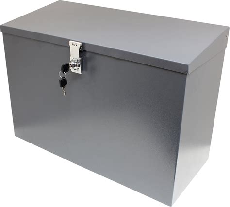 box woth metal lock|large lockable metal storage box.